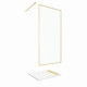 Paroi de douche 100x200cm + grille finition or doré brossé + receveur blanc effet pierre 100x80x4cm Aurlane - PACF413 