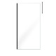 Paroi de douche 100x200cm verre transparent - profilé + barre plafond noire - freedom 2 black 