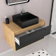 Pack meuble de salle de bain caisson 2 tiroirs + vasque carrée - uby 80cm Aurlane - PACM271 