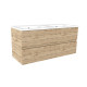 Meuble de salle de bains 120cm 4 tiroirs_chêne industriel + vasque céramique blanche - timber 120 