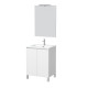 Pack meuble salle de bains 60cm blanc 2 portes, vasque, miroir 60x80 et réglette led - xenos Aurlane - PACM609 