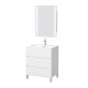 Pack meuble salle de bains 60cm blanc 3 tiroirs, vasque, miroir 60x80 à leds intégrées - xenos 
