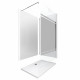 Pack panneau wall'it blanc 90 et panneau wall'it blanc 120 + receveur whiteness ii 120 + paroi en verre trempé bande miroira + barre de fixation chrome. 