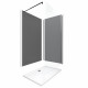 Pack 2 panneaux wall'it gris + paroi en verre trempé transparent + receveur + barre de fixation 