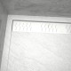 Receveur en acrylique blanc effet pierre 90x90x4 cm + grilles linéaires chrome - moon - Couleur de grille au choix Blanc