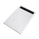 Receveur en acrylique blanc effet pierre 80x120x4 cm + grilles linéaires chrome et noire - moon Aurlane - PACR015 