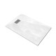 Pack receveur blanc effet pierre 140x90 cm et grille décor linéaire en inox - pack rock 2 Aurlane - PACR110 