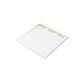 Receveur en acrylique blanc effet pierre 90x90x4 cm + grilles linéaires chrome et or brossé - moon Aurlane - PACR158 