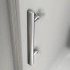 Porte de douche porte pivotante en verre anticalcaire avec bande centrale dépolie - Dimensions au choix 