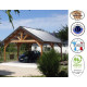 Abri deux pentes, 450cmx1050cm, bois douglas francais, carport, auvent, abri voiture, cpbf-v2p450x1050 