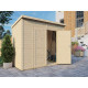 Abri bois MIDWAY 1 - local poubelle - cabane de jardin - porte double pleine - sans déclaration - simple pente - Surface en m² au choix 2,8m²