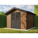 Abri de jardin composite isora - 9m2 - epaisseur des madriers : 28mm - cabane atelier / abri velo - menuiseries en aluminium - Couleur au choix Brun