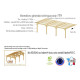 Abri toit plat adosse, 300cmx600cm, bois douglas francais, carport, auvent, abri voiture, cpbf-vtpa300x600 