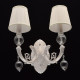 Applique murale blanche elegance 2 ampoules 26 cm 