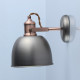 Applique murale grise industrial 1 ampoule 22 cm 