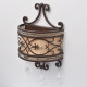 Applique murale marron country 2 ampoules 15 cm 