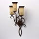 Applique murale marron country 3 ampoules 22 cm 