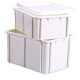 Bac gerbable plastique blanc, capacité 12 litres, dimensions 400 x 300 x 165 mm 