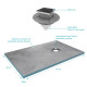 Bac receveur de douche à carreler 140x90cm recoupable sur mesure + bonde verticale - RAINY Aurlane - PACR004 