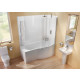 Cleargreen baignoire-douche asymétrique ecoround r20 150x80x74 cm lucite® 