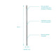 Barre de fixation plafond pour douche à l’italienne - 60cm recoupable Aurlane - FAC253 