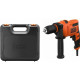 Perceuse à percussion filaire - 500W - BLACK+DECKER - avec poignée latérale - coffret - BEH200K-QS 