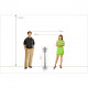 Borne d'extérieur noire street 1 ampoule 107 cm 