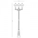 Borne d'extérieur noire street 3 ampoules 231 cm 