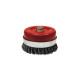 Brosse conique pour meuleuse fil acier torsadé 0.50 mm D. 80 mm M14 pour métal - Décapage extra dur - LEMAN - 530.080 
