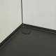 Cabine de douche carrée 80x80x200 cm - Porte pivotante - Fonds Blancs - Receveur et Profilés Noirs Aurlane - CAB297 
