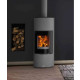 Poêle bois bûche GODIN Terrasson 8Kw - Gris - 400230 