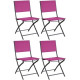 Chaise pliante en acier et toile dream (lot de 4) - Couleur au choix Framboise