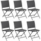 Chaise pliante en acier et toile globe (lot de 6) - Couleur au choix Gris
