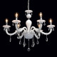 Chandelier blanc elegance 6 ampoules 106 cm 