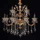 Chandelier doré crystal 12 ampoules 130 cm 