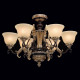 Chandelier marron country 6 ampoules 210 cm 