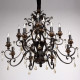 Chandelier noir country 12 ampoules 235 cm 