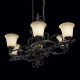Chandelier noir country 6 ampoules 205 cm 