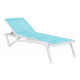 Transat costa - poolstar - 193x68x35cm - couleur au choix Blanc-Bleu