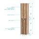 Colonne de salle de bain Bois suspendu - Hauteur 120 cm - 2 Portes - LEON Aurlane - LAV981 