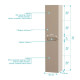 Colonne de salle de bain Marron glacé suspendu - Hauteur 120 cm - 2 Portes - LEON Aurlane - LAV984 