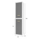 Colonne de salle de bain scandinave blanc à suspendre - h150xp25xl35cm - NORDIK ASKA Aurlane - LAV484 