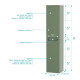 Colonne de salle de bain Vert olive suspendu - Hauteur 120 cm - 2 Portes - LEON Aurlane - LAV985 