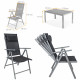 Cordoba plus salon de jardin 6 chaises + table alu      noir 
