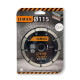 Disque diamant à segments - D. 115 x 2 x 22.23 mm - HT. 7 mm - Béton - LEMAN - 66115 