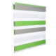 Store enrouleur zebra day and night rouleau double couche - Couleur et dimension au choix Blanc-Gris-Vert