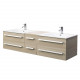 Ensemble complet meuble salle de bain pure 2 vasques 2 miroirs 