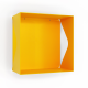 Etagère murale cube échancrée DECO-GEM, acier Aigue-Marine, fond même coloris. L.30 x H.30 x P.15 cm Jaune