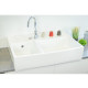 Évier Céramique Timbre D'office 2 Bacs Country Blanc 90 cm 