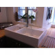 Évier Céramique Timbre D'office 2 Bacs Country Blanc 90 cm 